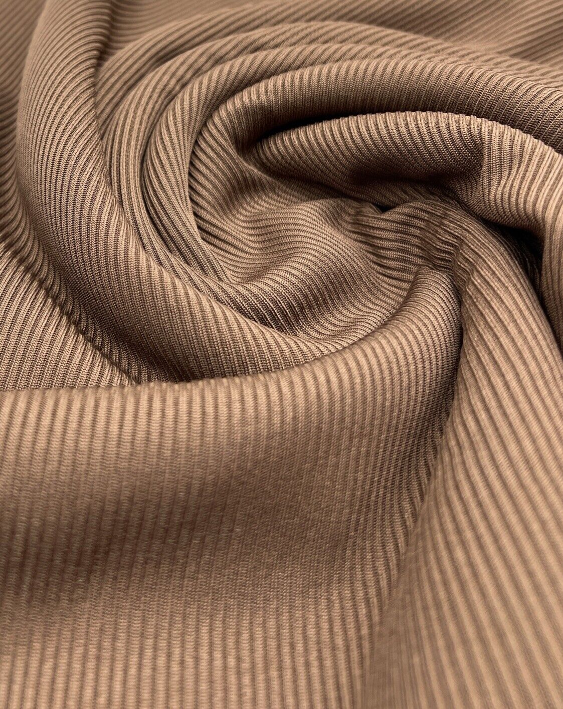 Chocolate 2X1 Fine Rib Stretch Fabric