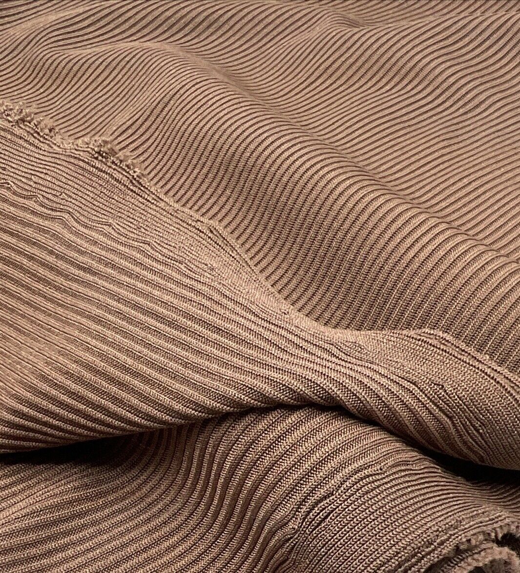Chocolate 2X1 Fine Rib Stretch Fabric