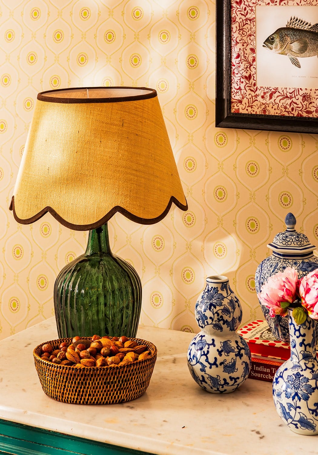 Chocolate Brown Jute Scallop Lampshade
