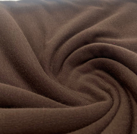 Chocolate Brown Lightweight Melange Knit Stretch Fabric