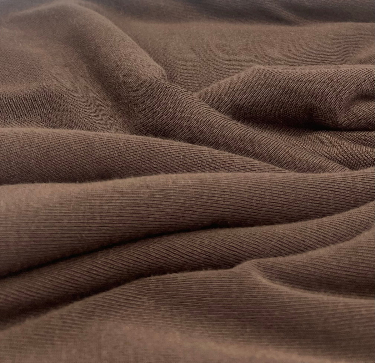 Chocolate Brown Lightweight Melange Knit Stretch Fabric