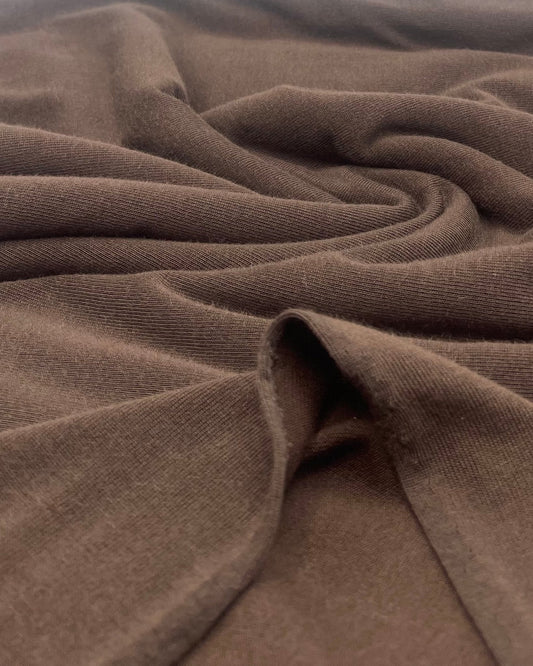 Chocolate Brown Lightweight Melange Knit Stretch Fabric