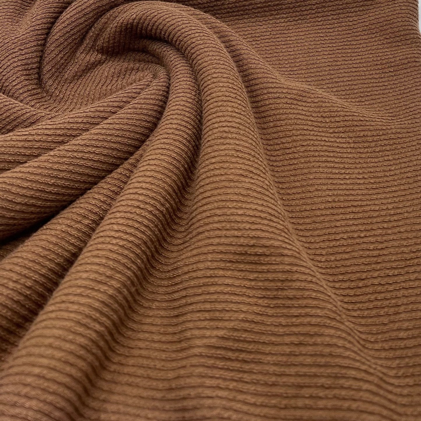 Chocolate Crinkle Rib Stretch Fabric