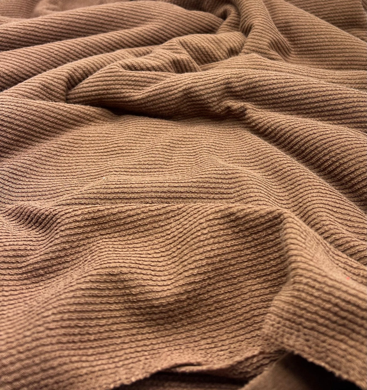 Chocolate Crinkle Rib Stretch Fabric