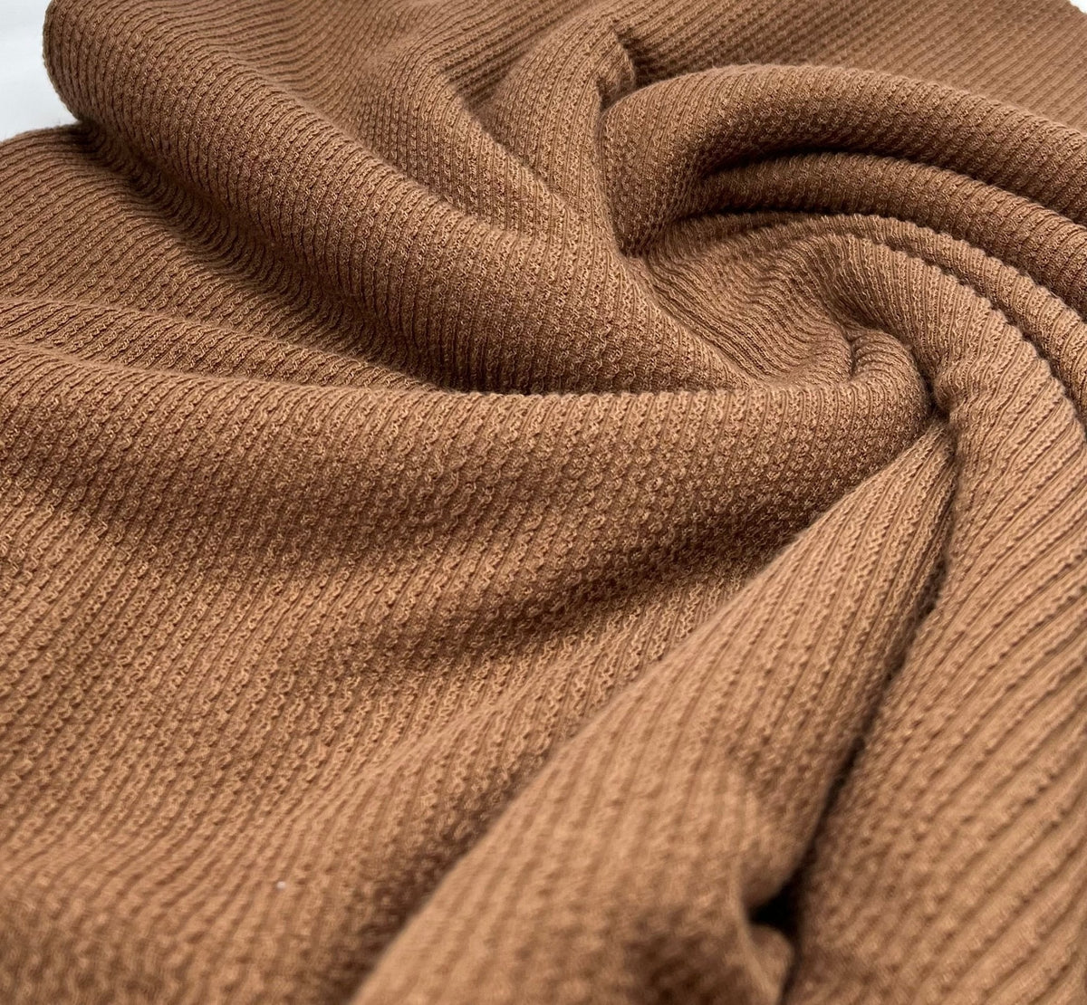 Chocolate Crinkle Rib Stretch Fabric