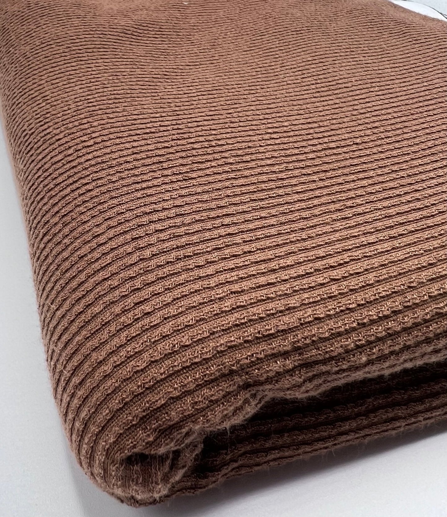 Chocolate Crinkle Rib Stretch Fabric