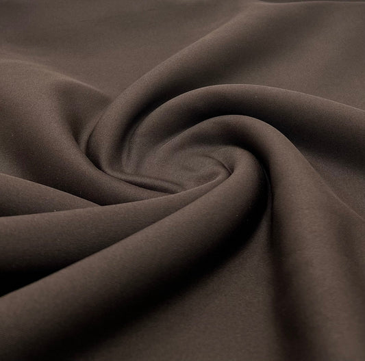 Chocolate Plain Scuba 2 Way Stretch Smooth Jersey Fabric