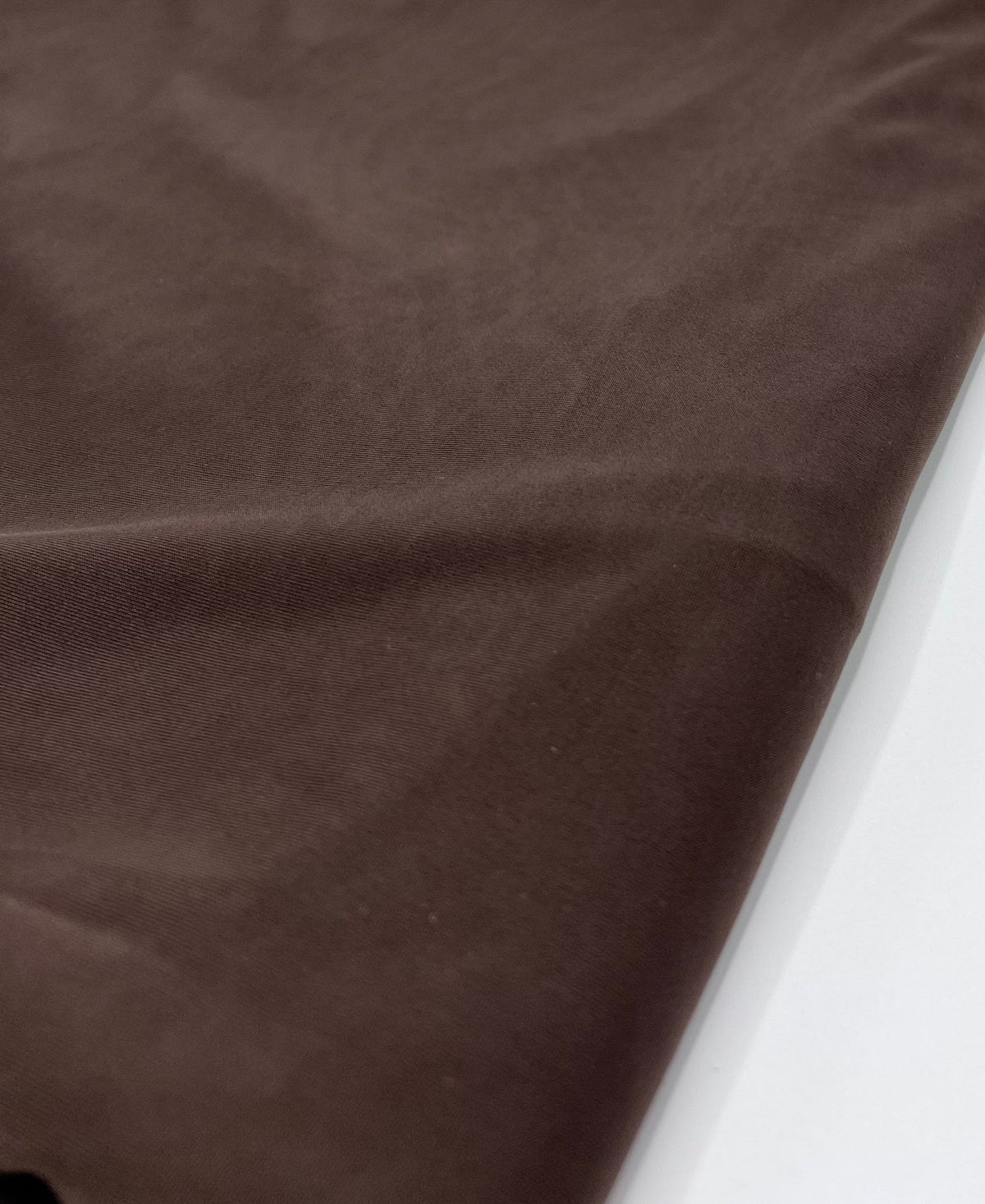 Chocolate Plain Shiny Soft Touch Slinky 4 Way Stretch Fabric