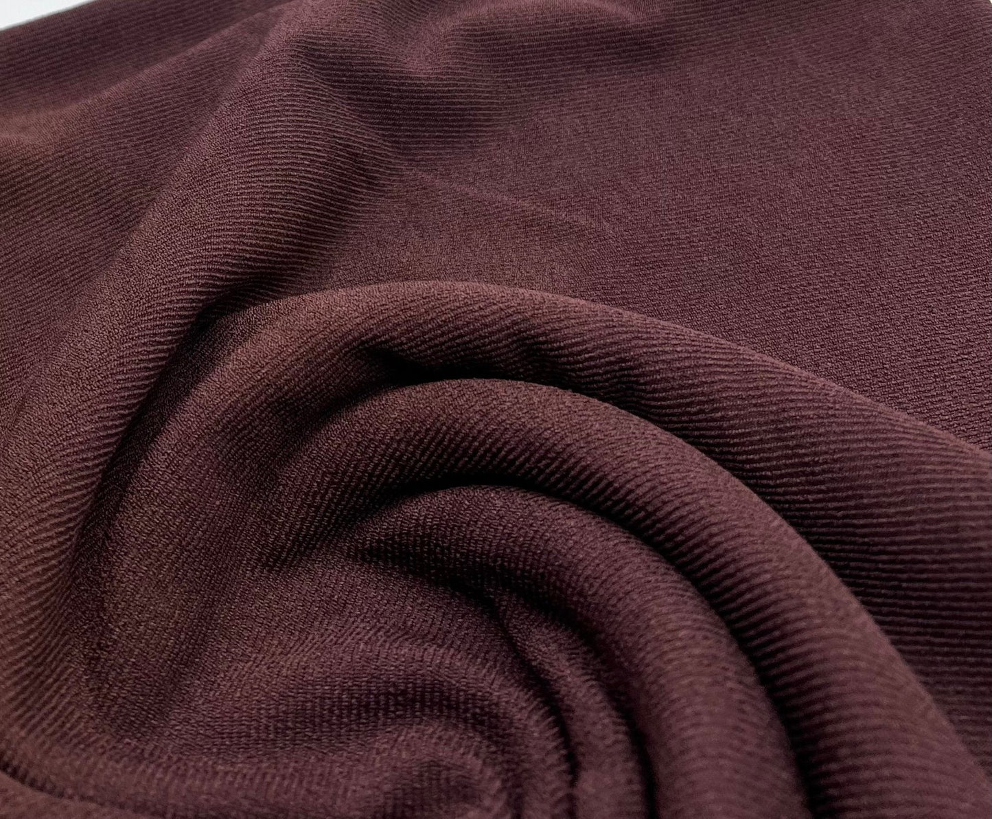 Chocolate Fine Rib Stretch Fabric