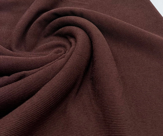 Chocolate Fine Rib Stretch Fabric