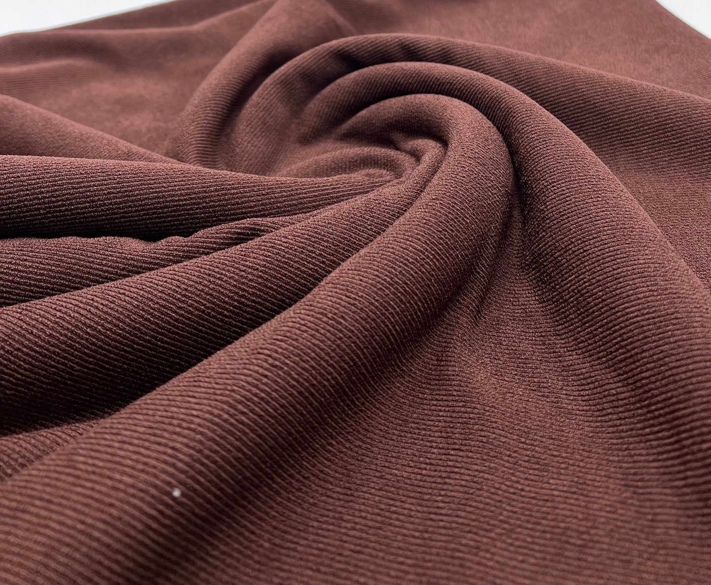 Chocolate Fine Rib Stretch Fabric