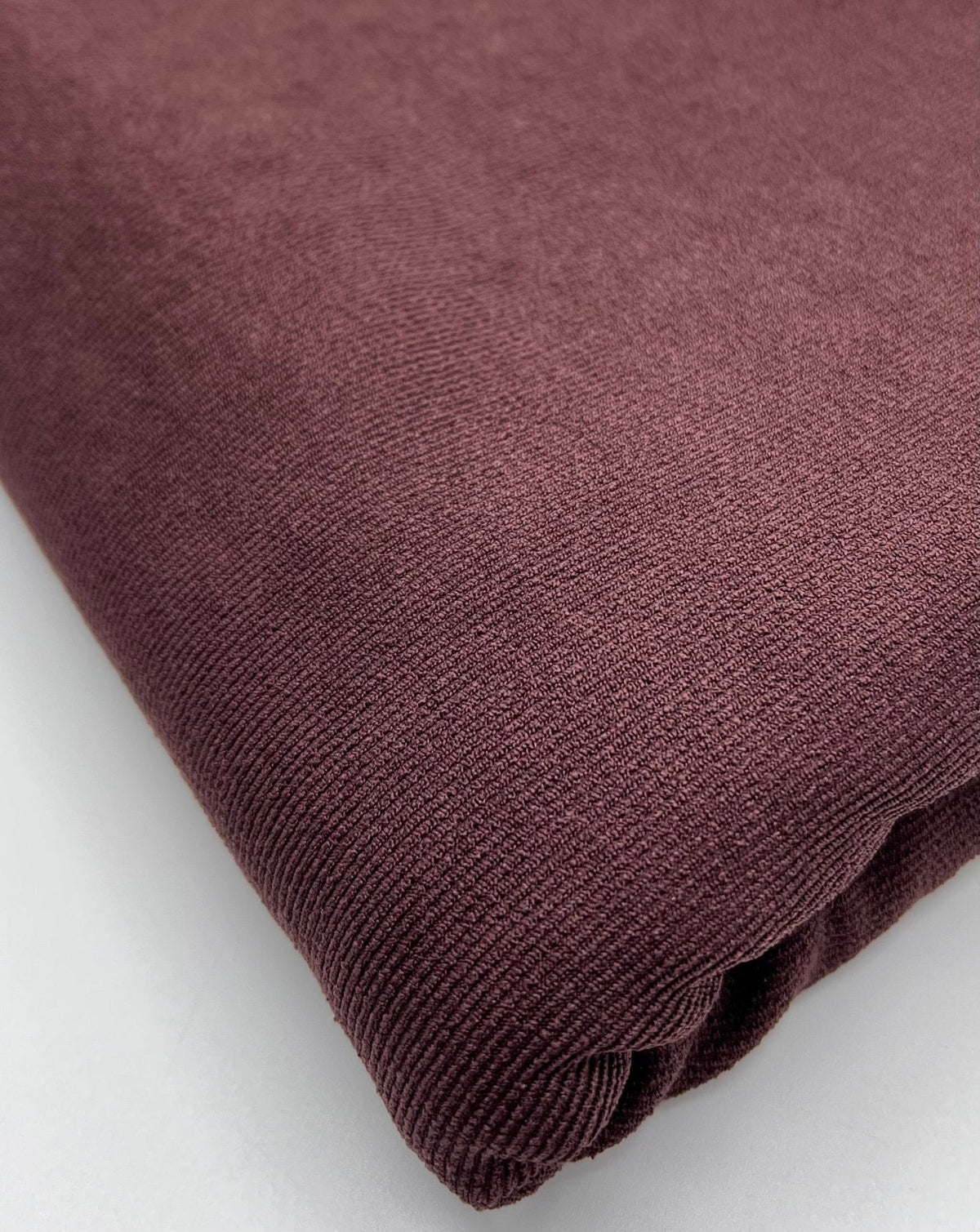 Chocolate Fine Rib Stretch Fabric