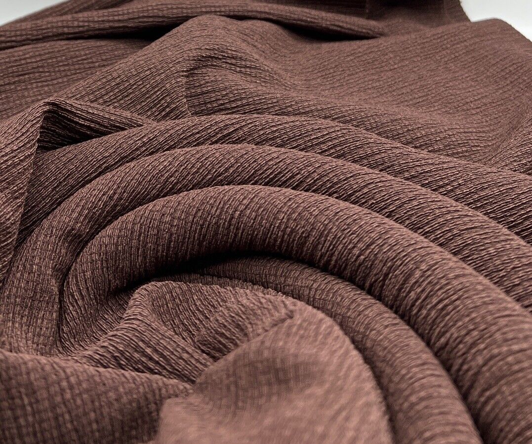 Chocolate Textured Tree Bark Stretch Dress Craft Fabric