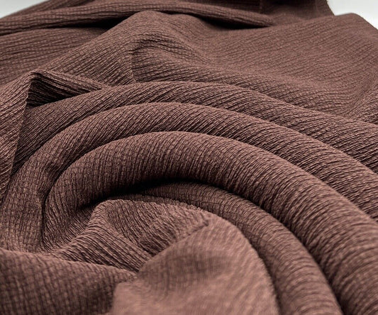 Chocolate Textured Tree Bark Stretch Dress Craft Fabric