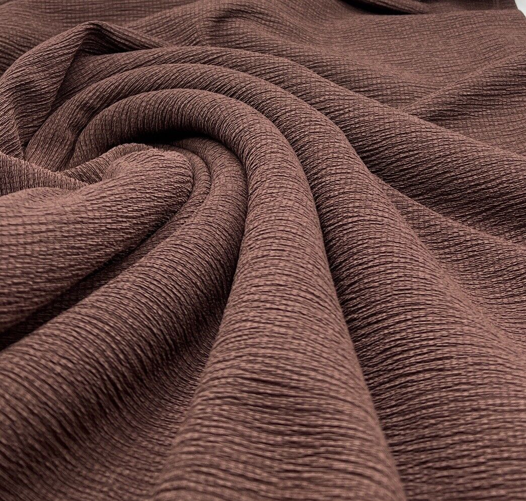 Chocolate Textured Tree Bark Stretch Dress Craft Fabric