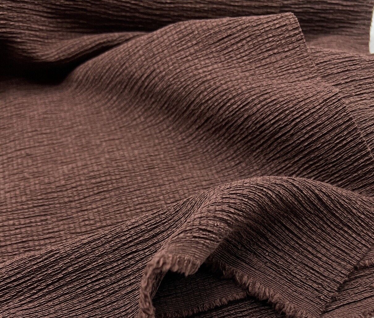 Chocolate Textured Tree Bark Stretch Dress Craft Fabric