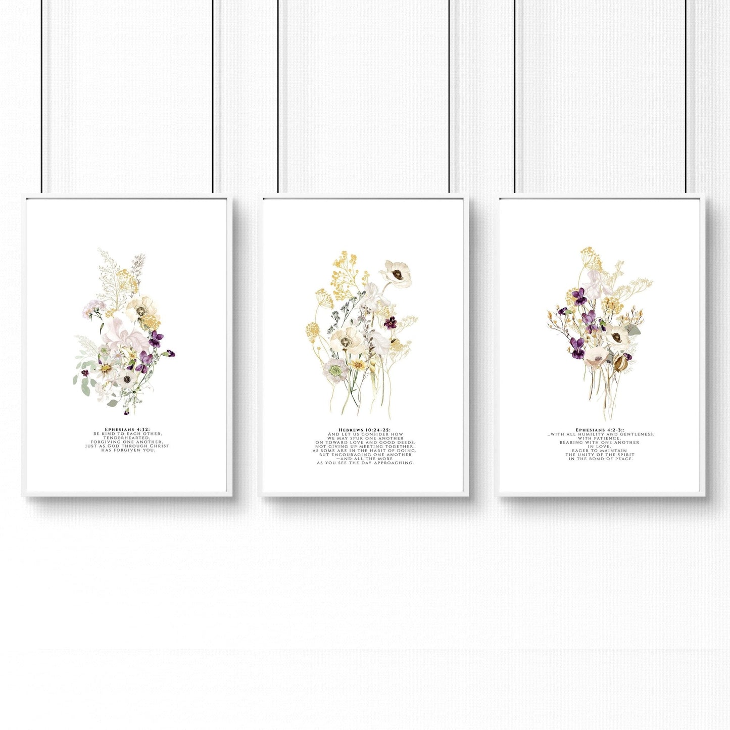 Christian art modern for bedroom | set of 3 wall art prints