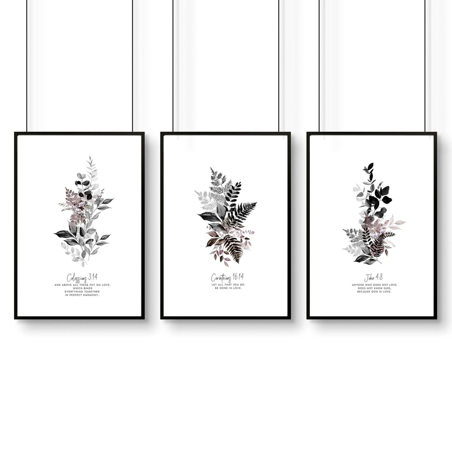 Christian artwork | Set of 3 framed wall art