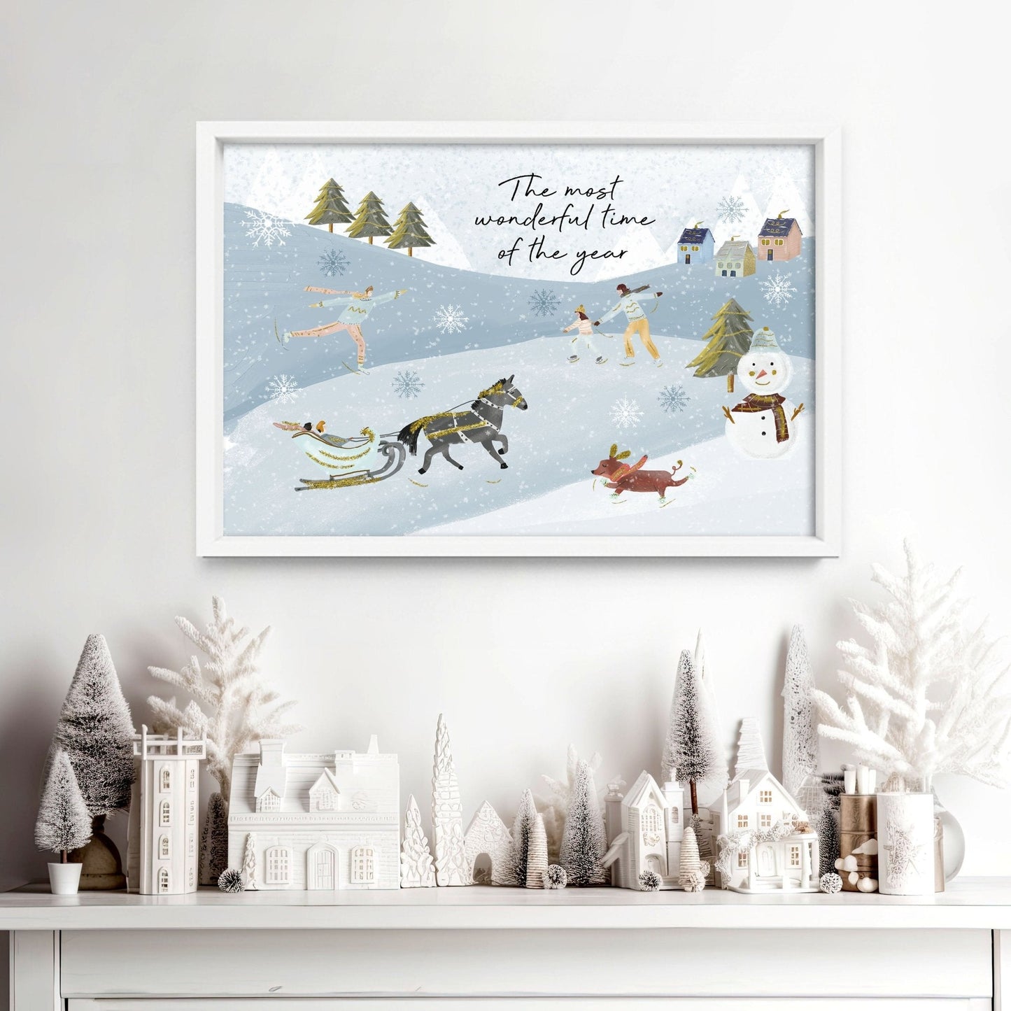 Scandi Christmas decor wall art print