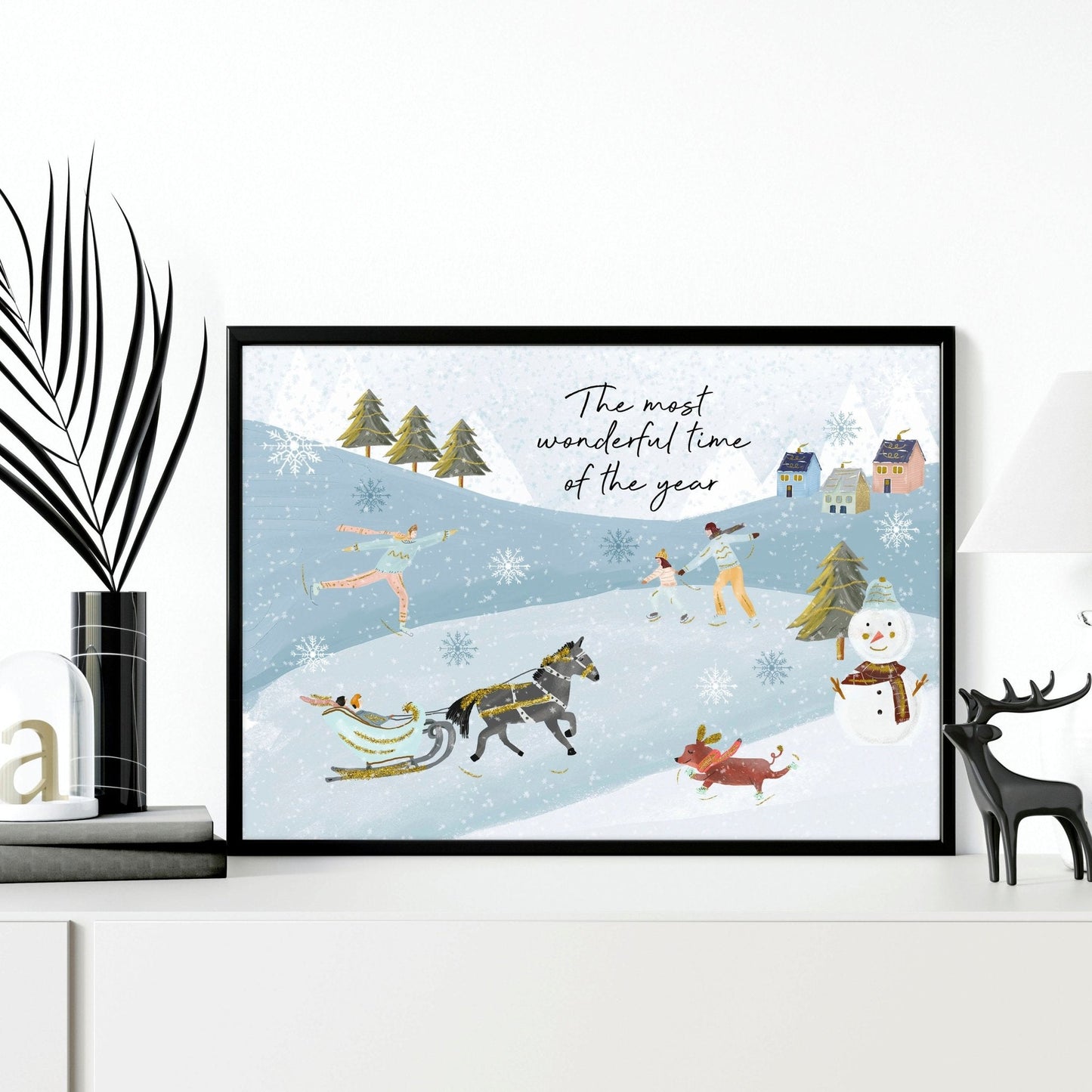 Scandi Christmas decor wall art print