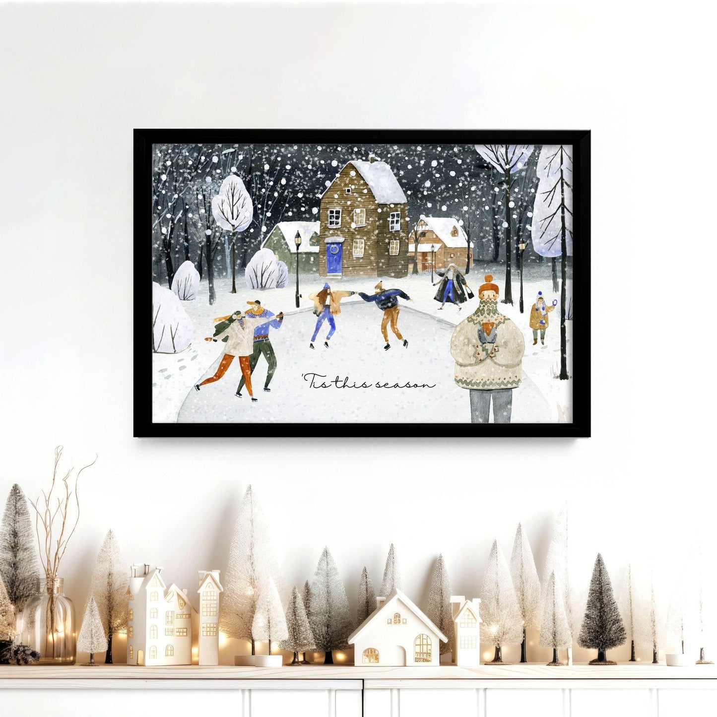 Christmas decor for living room | Wall art print