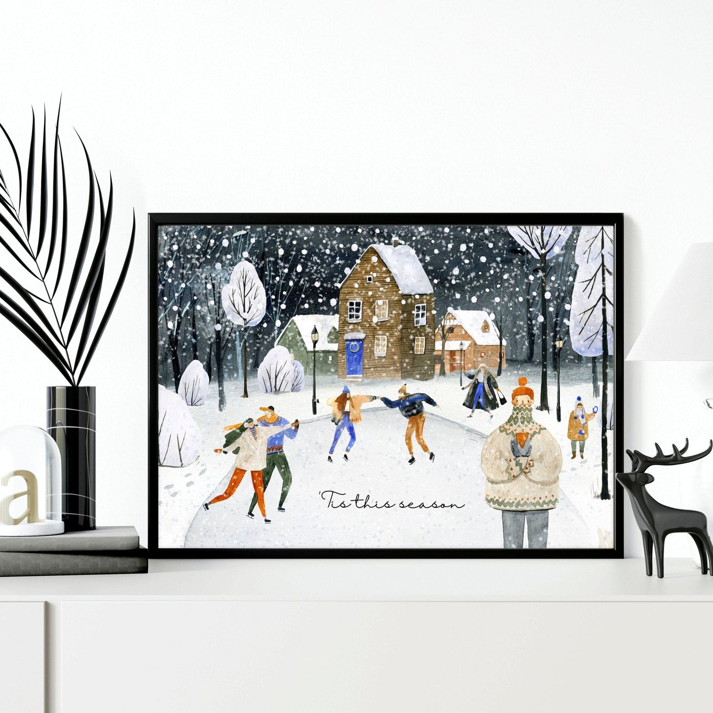 Christmas decor for living room | Wall art print