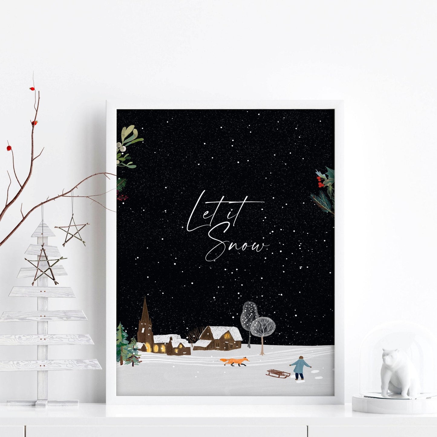 Christmas decor village | wall art print
