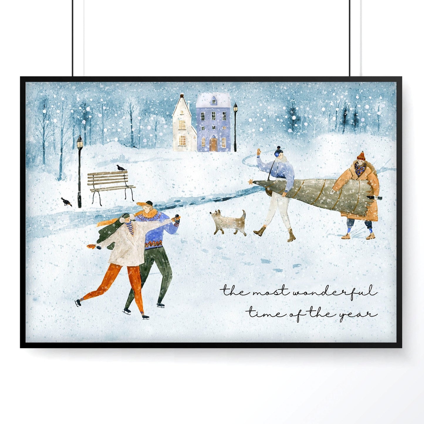 Cute Christmas decor wall art print