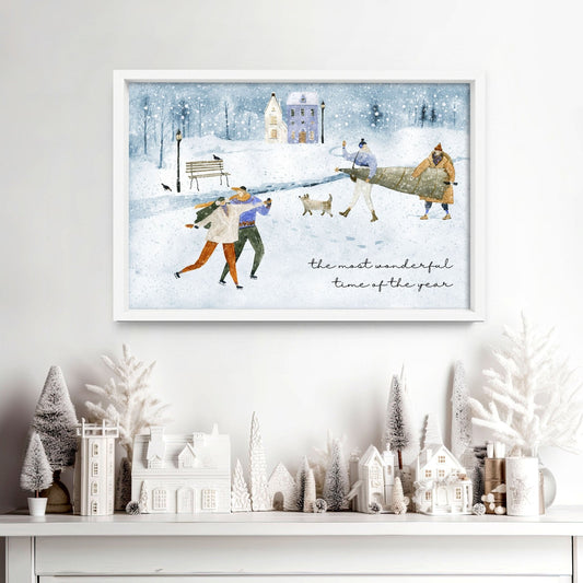 Cute Christmas decor wall art print