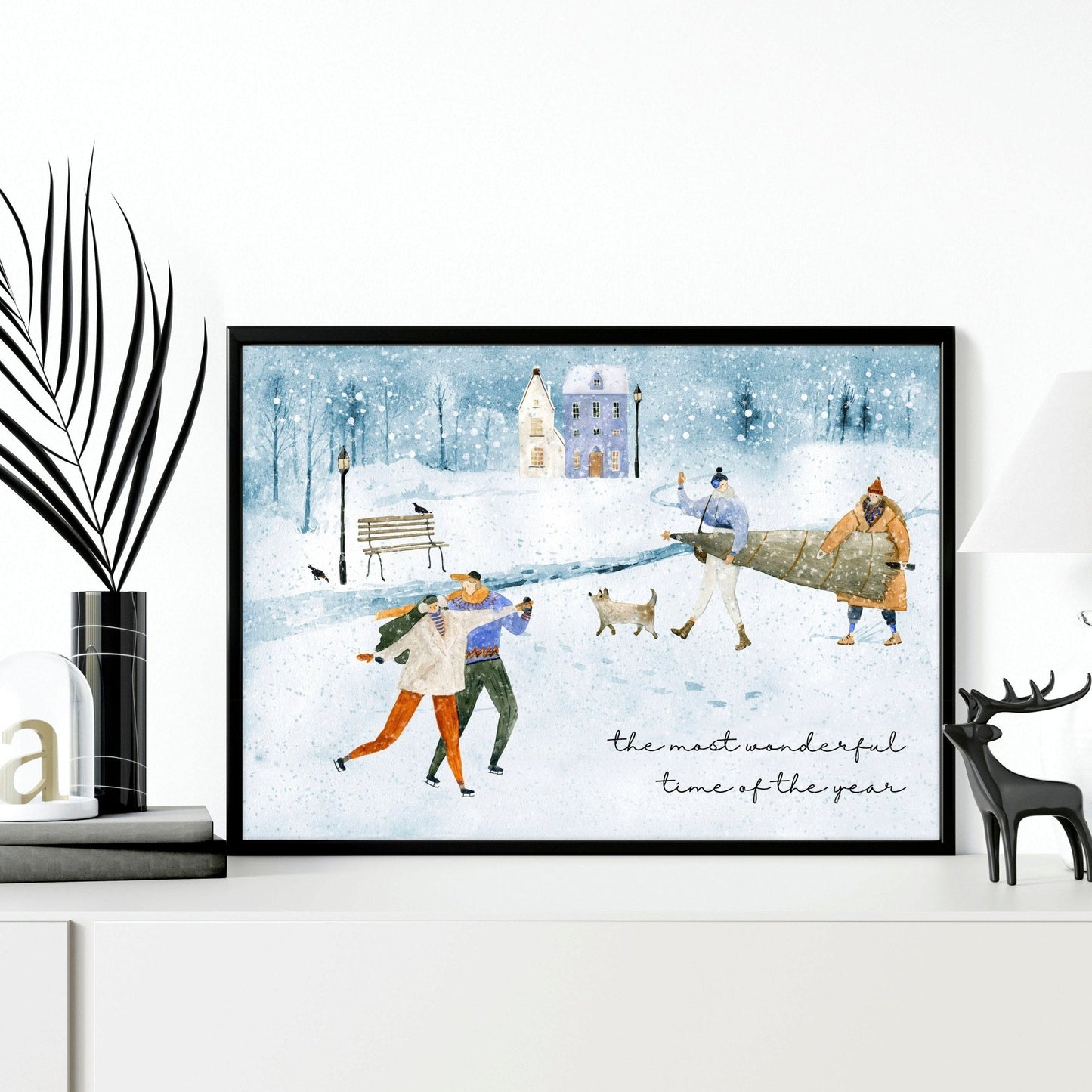 Cute Christmas decor wall art print