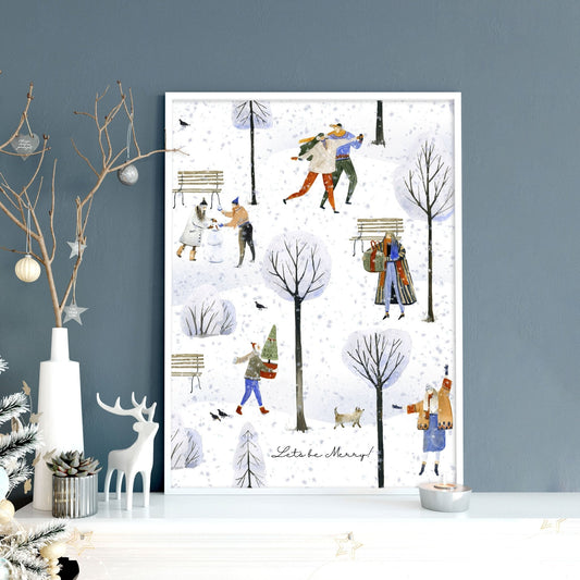 Christmas decorations wall art print