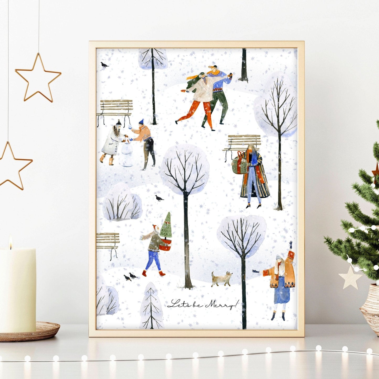 Christmas decorations wall art print