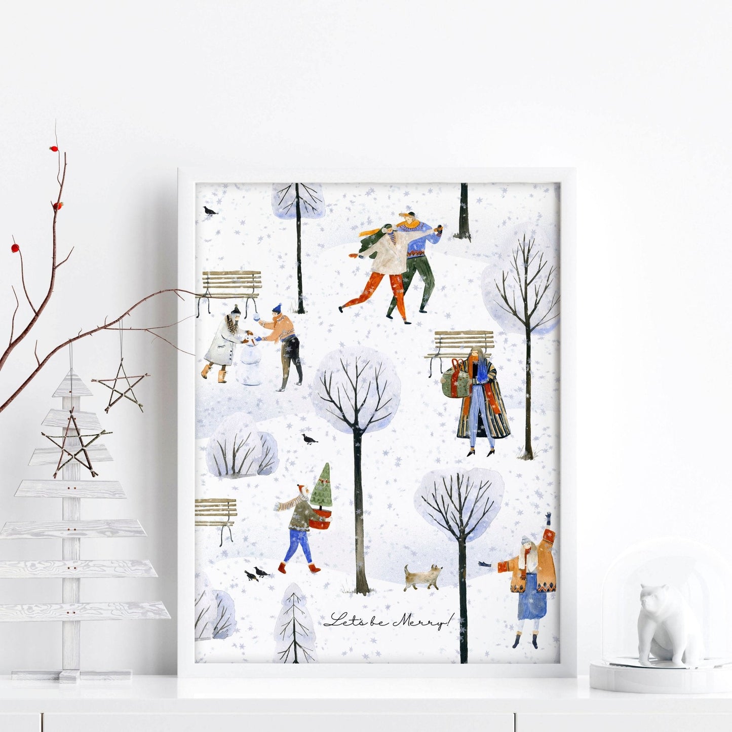 Christmas decorations wall art print