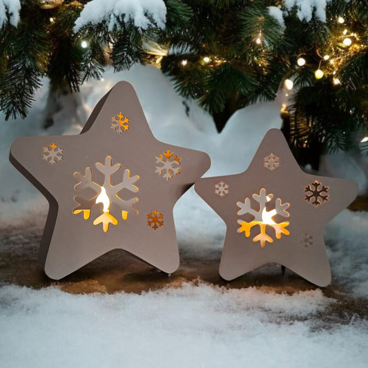 Twinkle Snowflakes LED Tealight Stars - Festive Home Decor