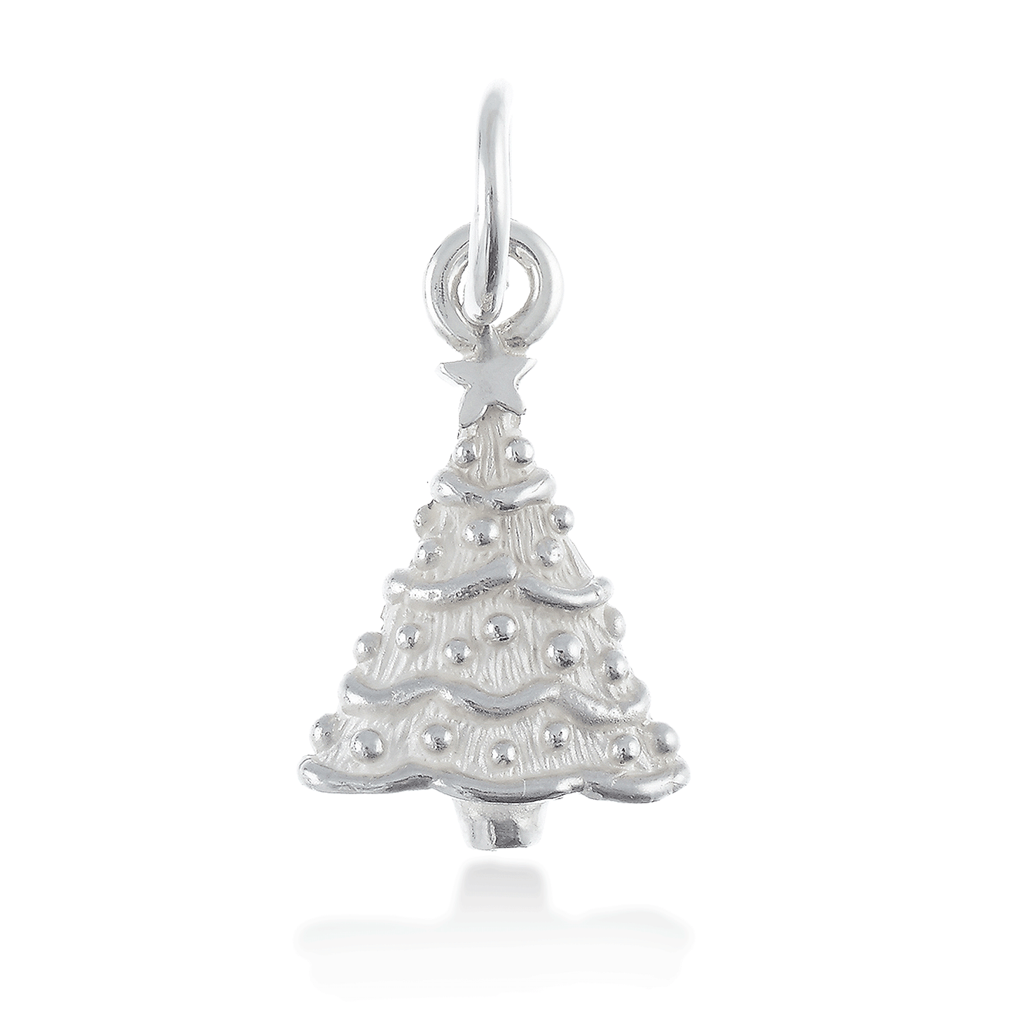 Christmas Tree Personalised Silver Charm