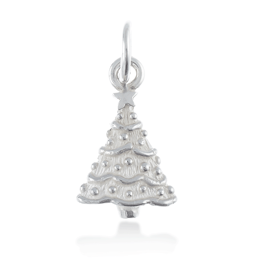 Christmas Tree Personalised Silver Charm