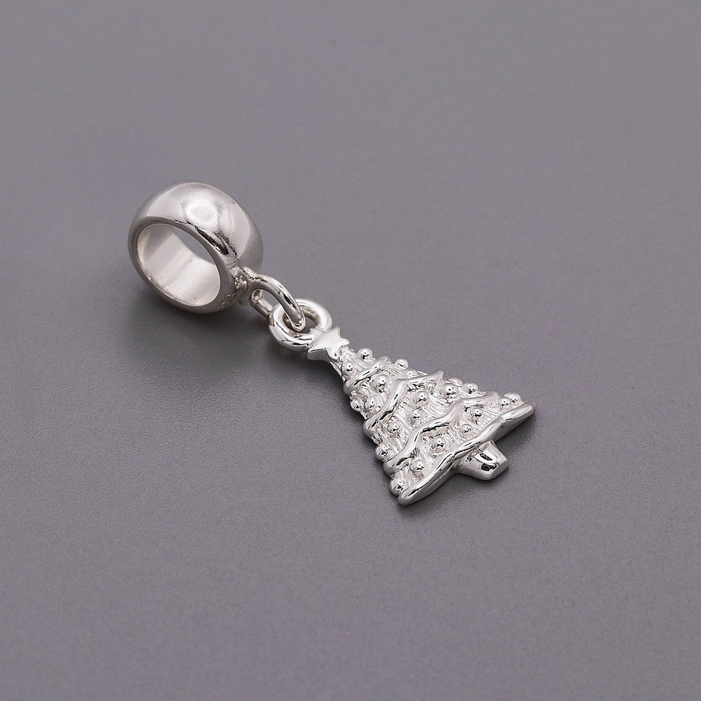 Christmas Tree Personalised Silver Charm