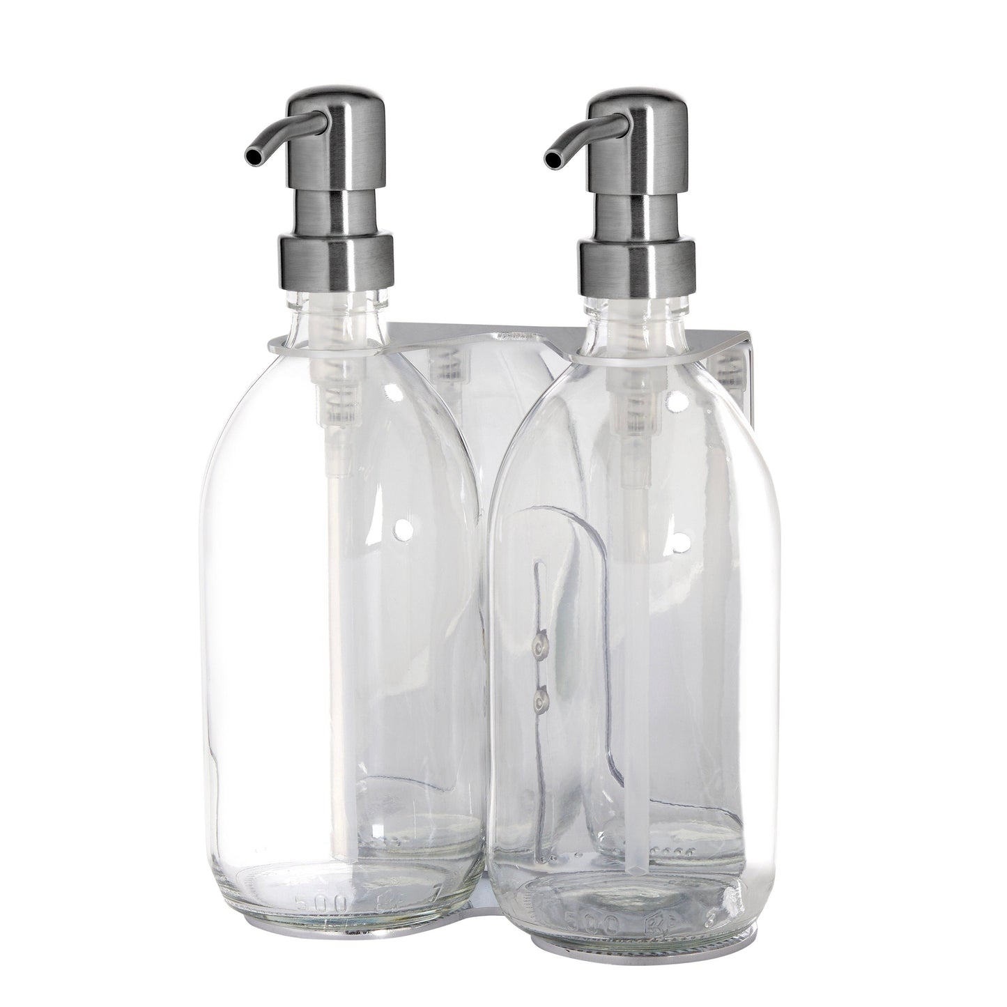 Chrome Double Wall Mounted Soap Dispenser