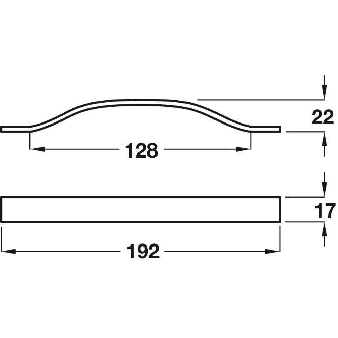 Polished Chrome & Nickel Cabinet Handle – M4TEC Turnberry L8