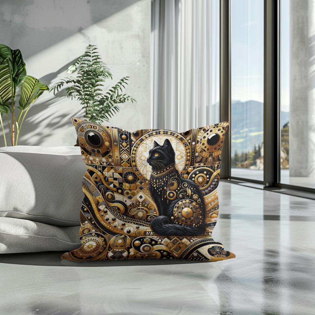 Majesty in Monochrome Cotton Cushion