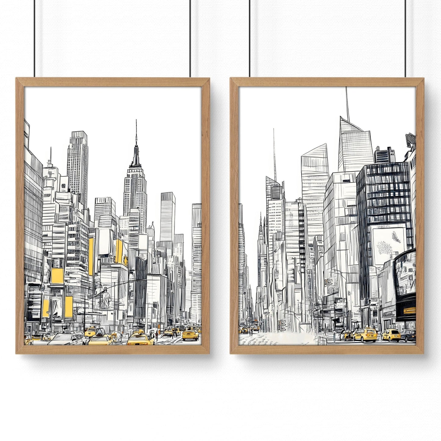 City Prints Wall Art | Set of 2 Urban Skyscrapers Wall art Prints