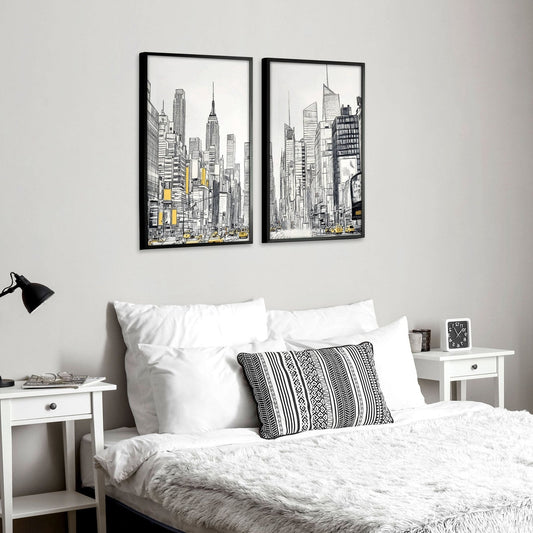 City Prints Wall Art | Set of 2 Urban Skyscrapers Wall art Prints