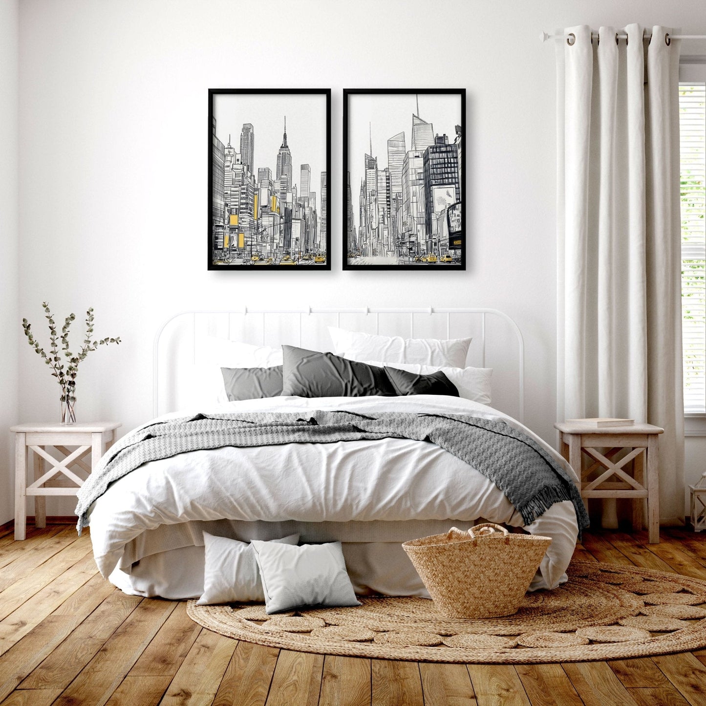 City Prints Wall Art | Set of 2 Urban Skyscrapers Wall art Prints