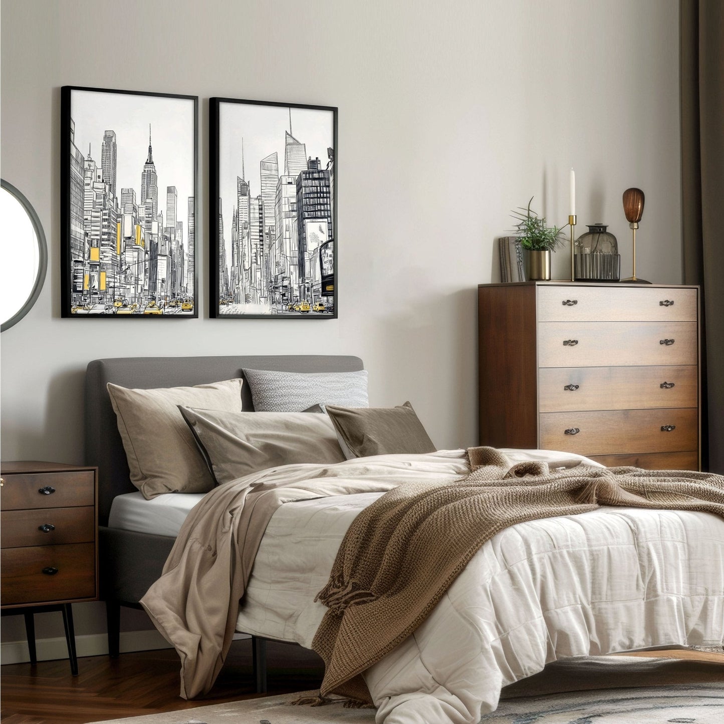 City Prints Wall Art | Set of 2 Urban Skyscrapers Wall art Prints