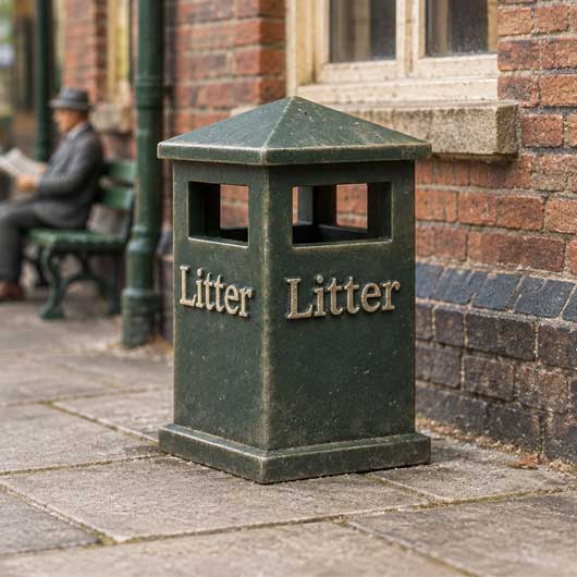Ready to Paint Civic Litter Bin - Style 1