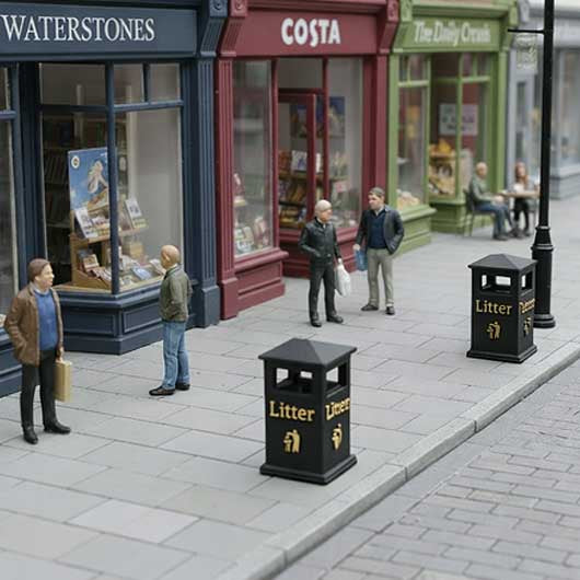 OO Scale Ready to Paint Civic Litter Bin - Style 2