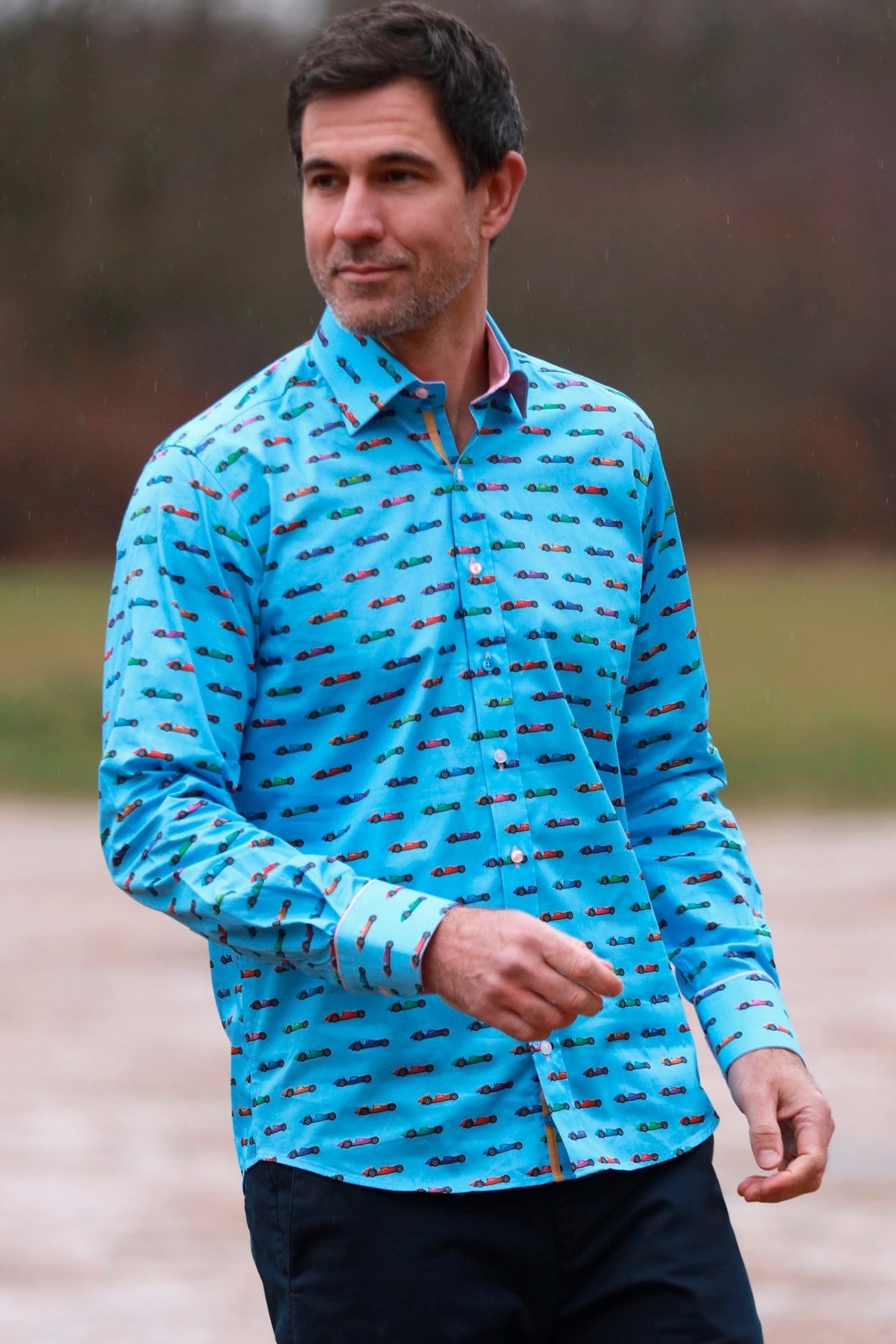 Vintage Grand Prix Racing Print Shirt