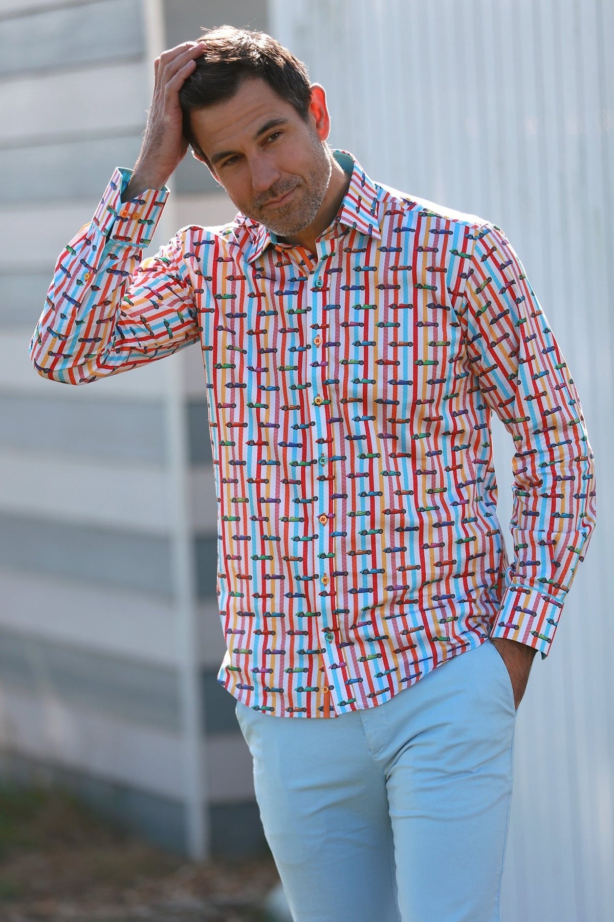 Vintage Grand Prix Racing Print Shirt