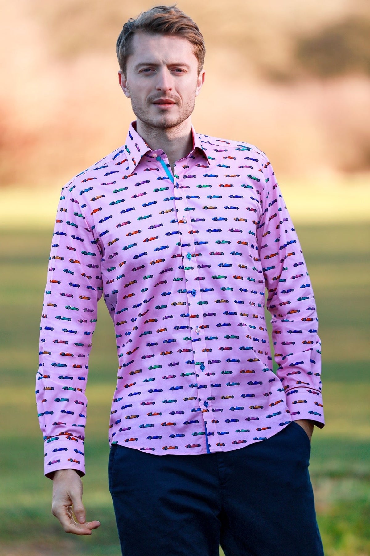 Vintage Grand Prix Racing Print Shirt