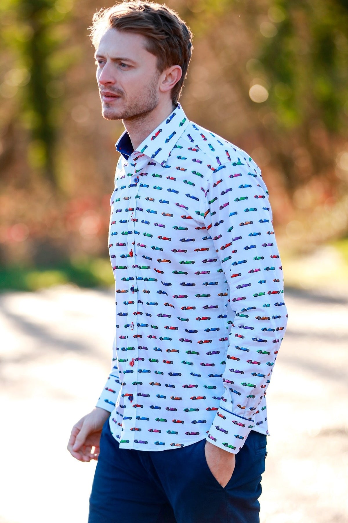 Vintage Grand Prix Racing Print Shirt